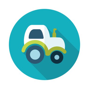 Uzun gölge ile traktör düz simgesi