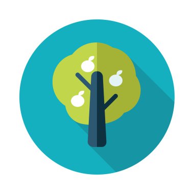 Meyve ağacı uzun gölge düz simgesiyle