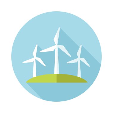 Uzun gölgeli yel değirmeni simgesi