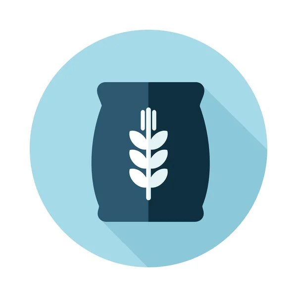 Sack of grain flat icon with long shadow — Stock Vector