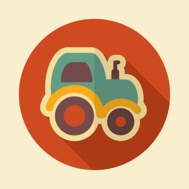 Uzun gölge traktör retro düz simgesiyle