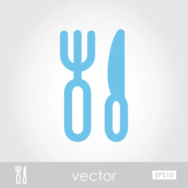 Tenedor y cuchillo vector icono — Vector de stock