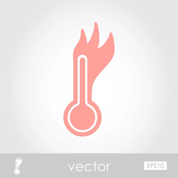 Hete thermometer vector pictogram — Stockvector