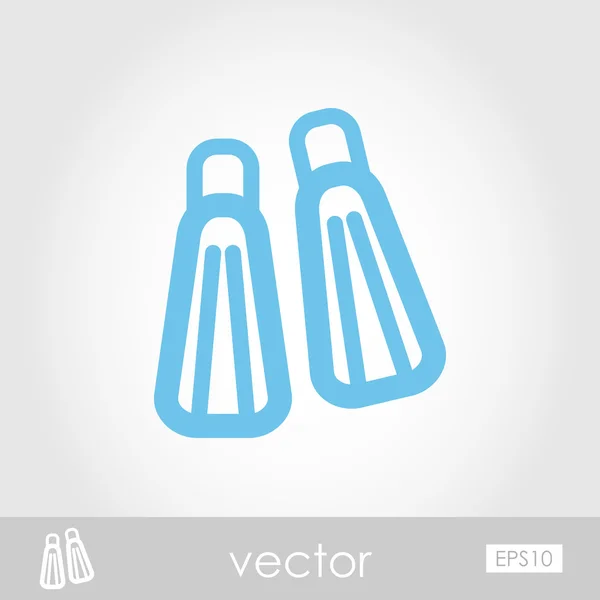 Aletas vector icono — Vector de stock