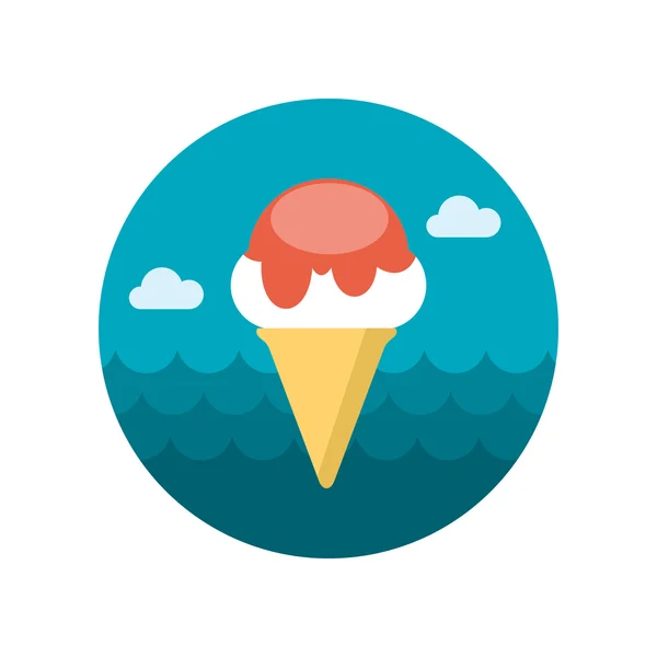 Ícone plana sorvete —  Vetores de Stock