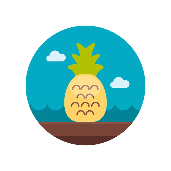 Ananas flat ikonen — Stock vektor