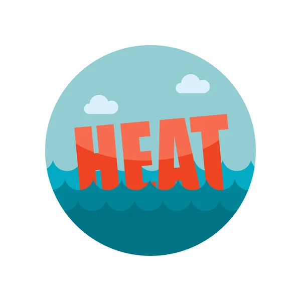 Icono plano de calor — Archivo Imágenes Vectoriales
