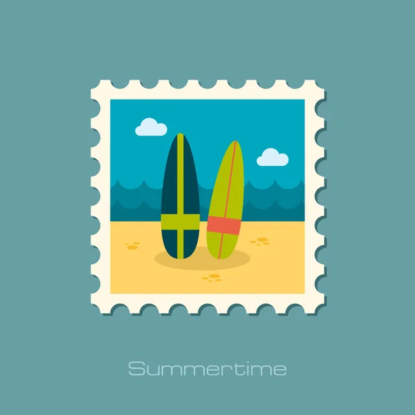 Surfplank platte stempel — Stockvector