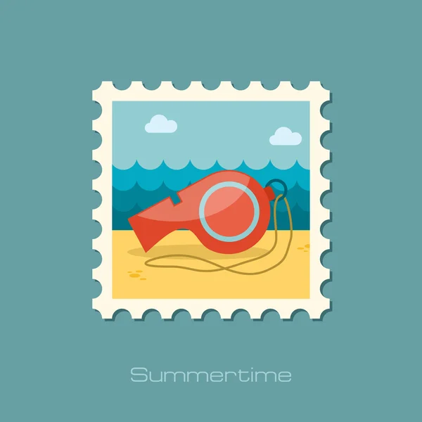 Fluiten platte stempel — Stockvector