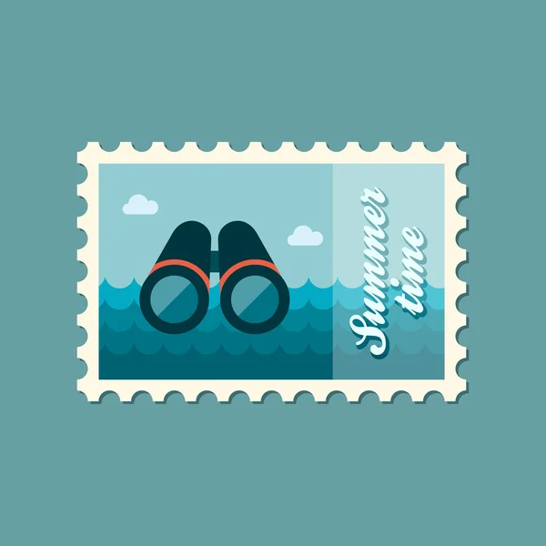 Jumelles timbre plat, été — Image vectorielle