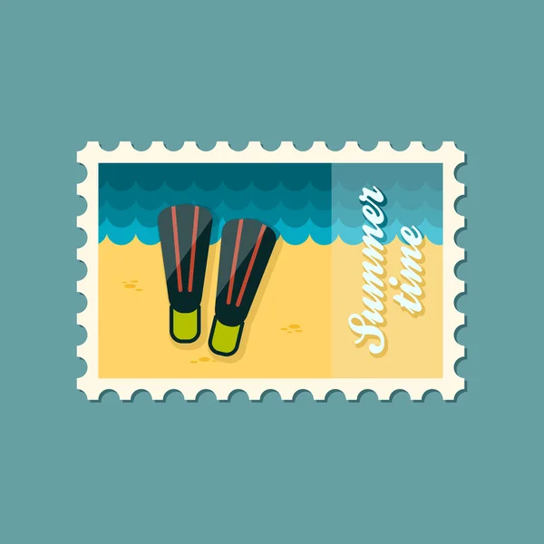 Pantoufles timbre plat, été — Image vectorielle