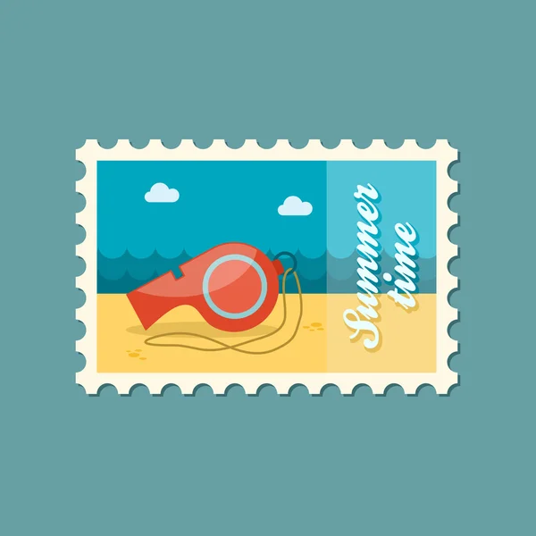 Silbato sello plano, hora de verano — Archivo Imágenes Vectoriales