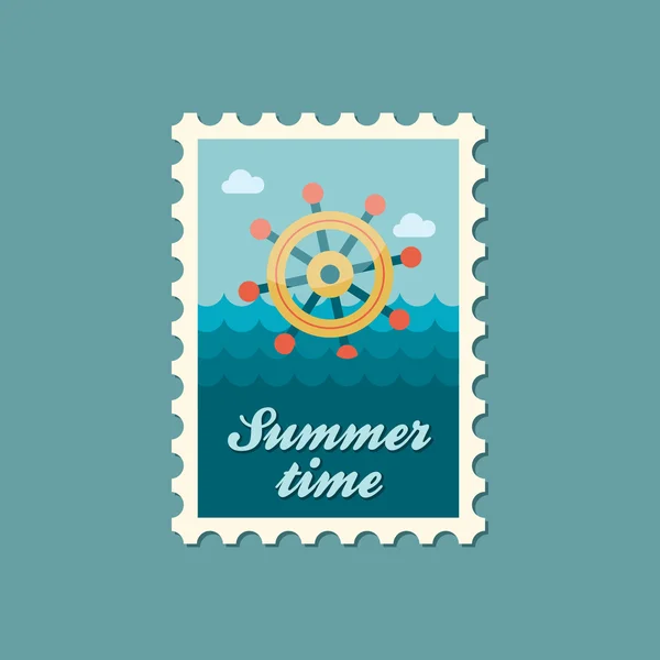 Helm flat stamp, summertime — Stock Vector