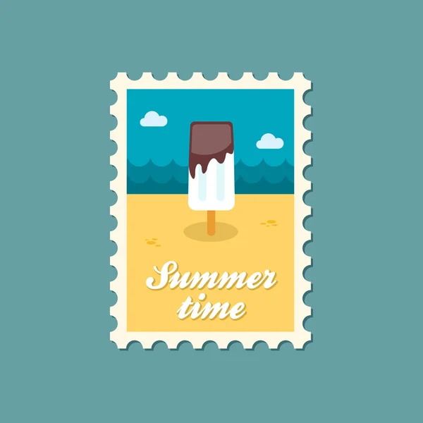 Zmrzlina plochý razítko, léto — Stockový vektor