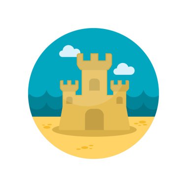 Kumdan kale düz simgesi