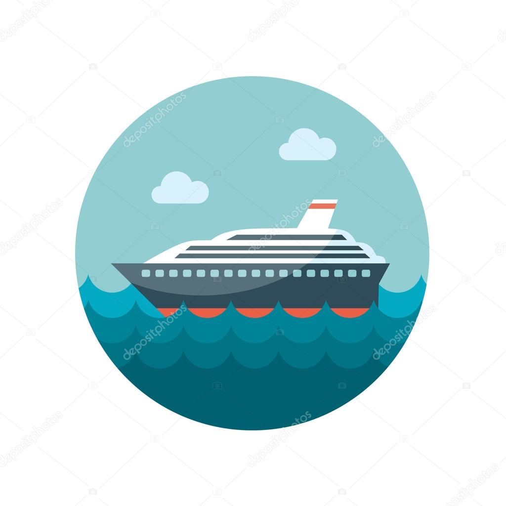 Cruise transatlantic liner ship flat icon