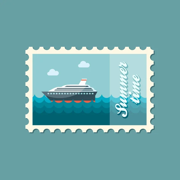 Croisière transatlantique paquebot plat timbre — Image vectorielle
