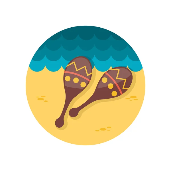 Maracas flat icon — Stock Vector