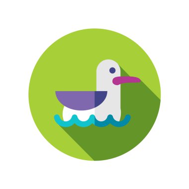 Uzun gölge ile düz simgesi martı