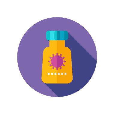 uzun gölge güneş koruyucu düz simgesi