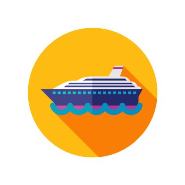 Cruise transatlantik liner gemi düz simgesi