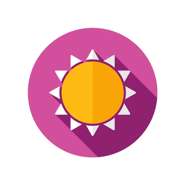 Płaski ikona słoneczka z długi cień — Wektor stockowy
