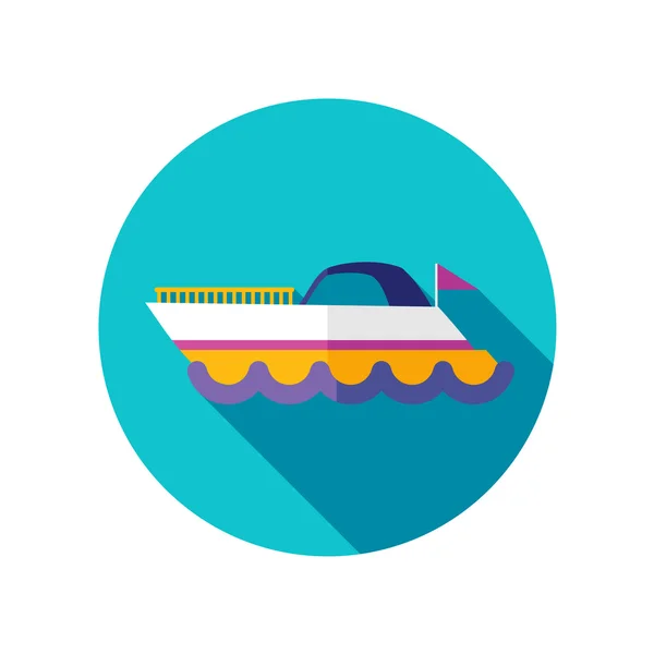 Ship Boat flat icon with long shadow — Stock Vector