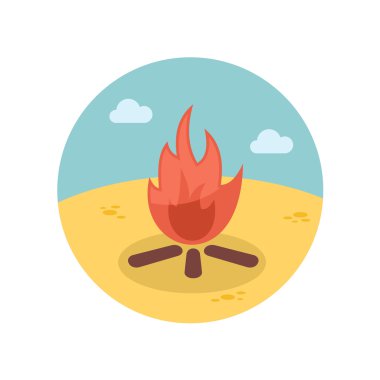 Şenlik ateşi düz simgesi