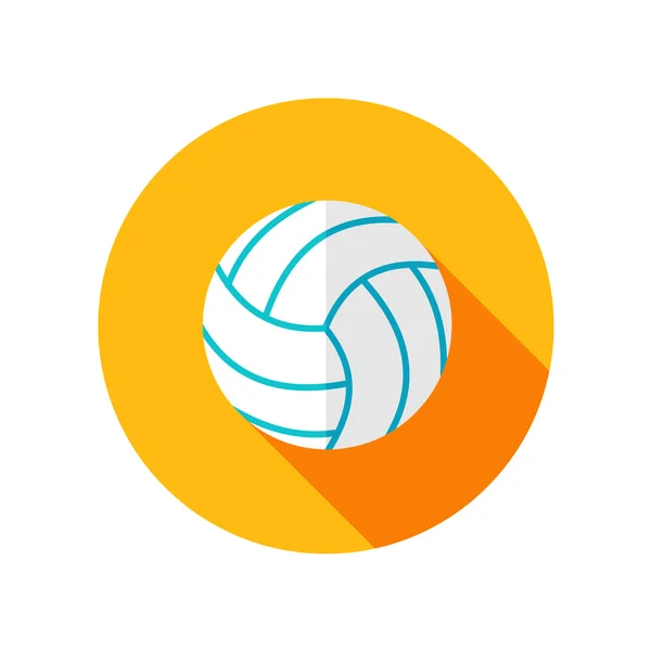 Volleybal platte pictogram met lange schaduw — Stockvector