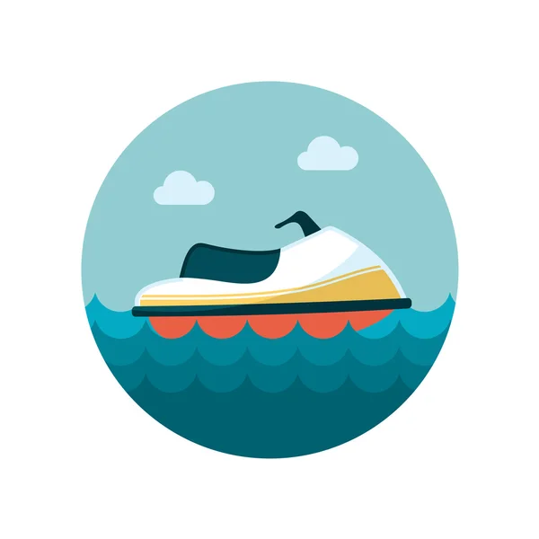 Jet Ski platte pictogram — Stockvector