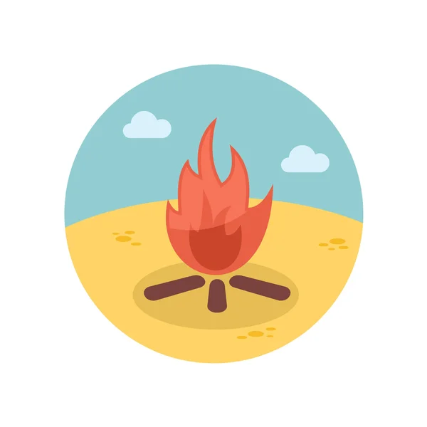 Bonfire flat ikonen — Stock vektor