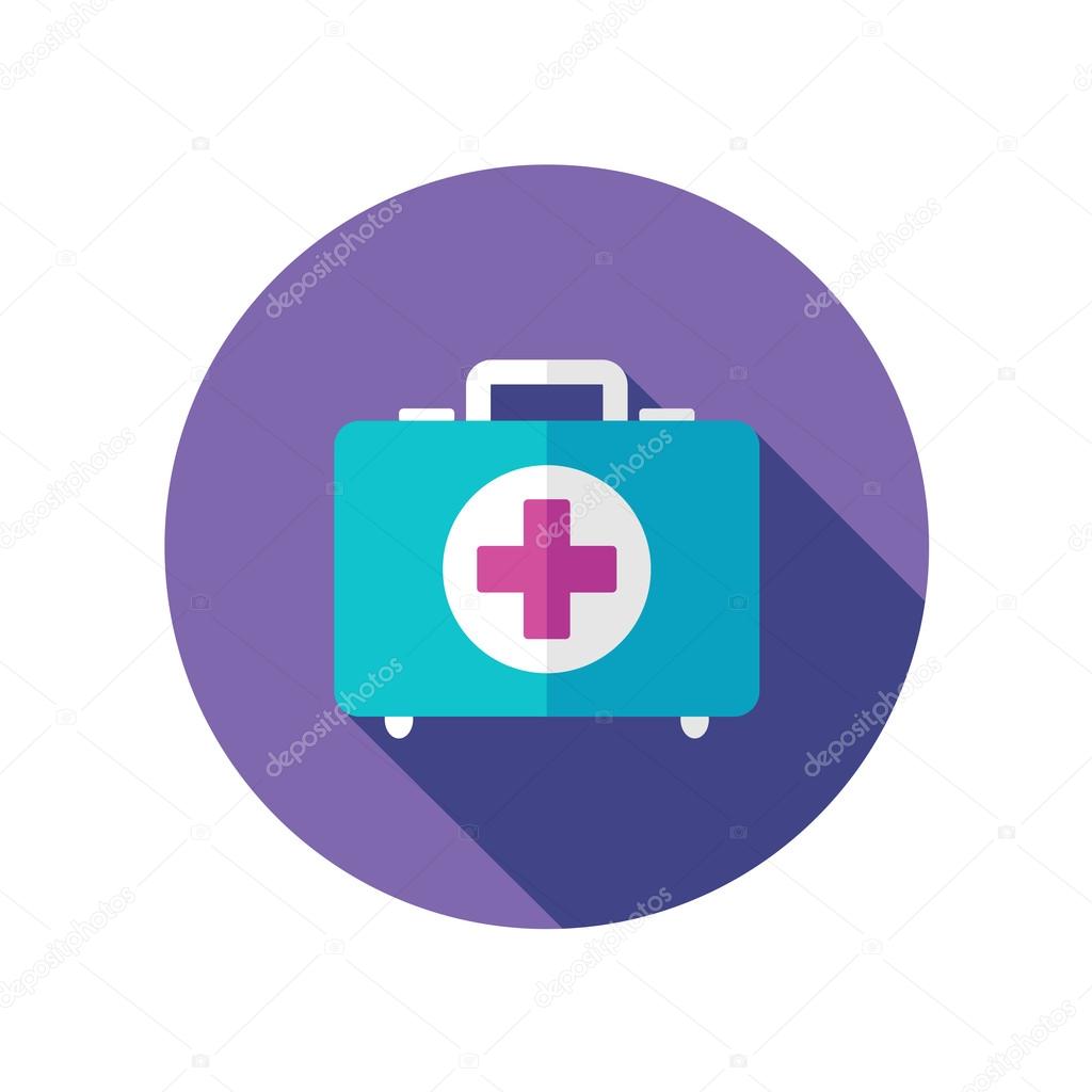 First aid flat icon with long shadow