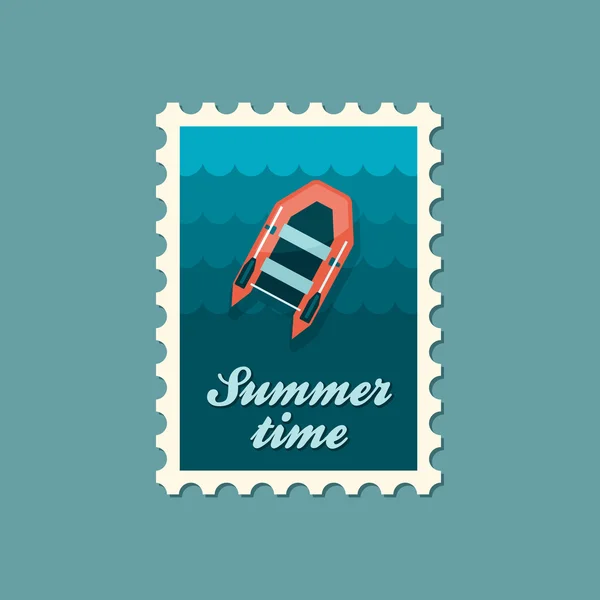 Inflatable boat flat stamp — Stock Vector