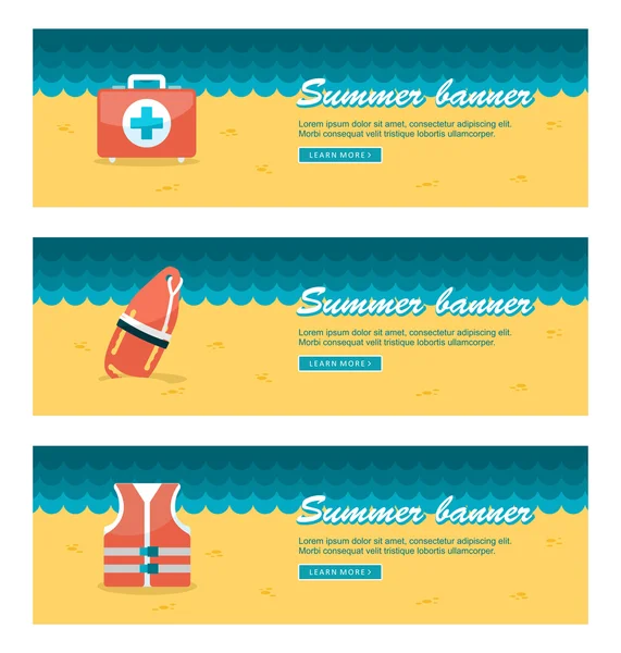 Reizen en vakantie vector banners — Stockvector