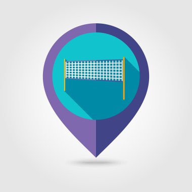 Voleybol net plaj spor düz eşleme PIN simgesi