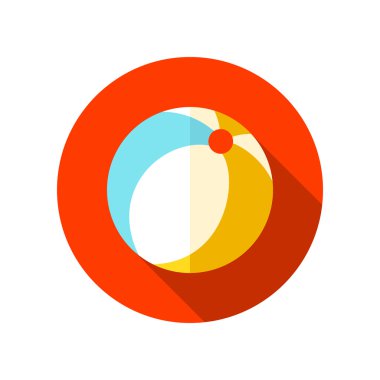 긴 그림자와 비치 볼 플랫 아이콘