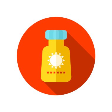 uzun gölge güneş koruyucu düz simgesi