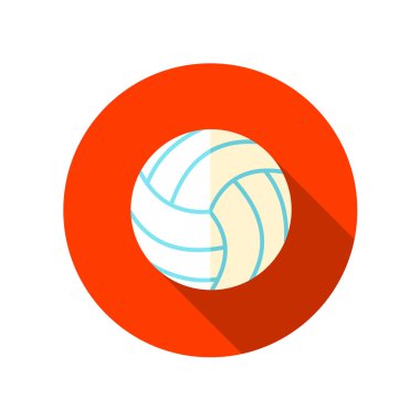 Uzun gölge ile voleybol düz simgesi