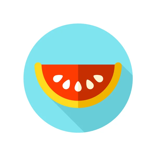 Watermelon Slice flat icon with long shadow — Stock Vector