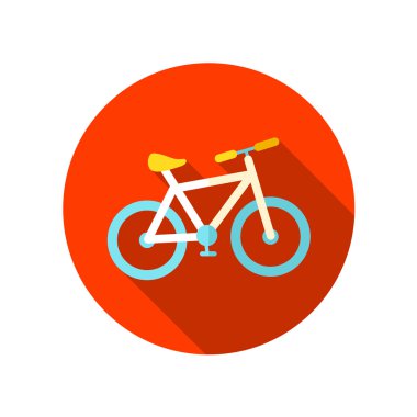 uzun gölgeli bisiklet yassı simgesi