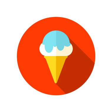 uzun gölge ile dondurma düz simgesi