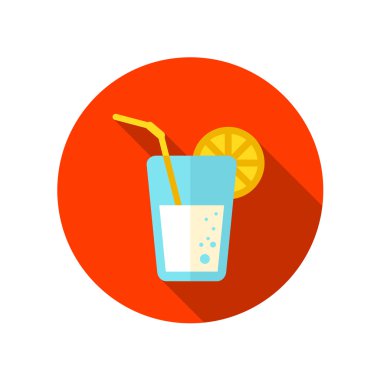 Uzun gölgeli kokteyl düz simgesi