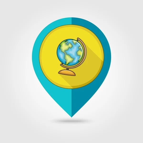 Globo plano mapa pin icono — Vector de stock