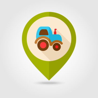 Uzun gölge ile traktör düz eşleme PIN simgesi