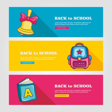 Okul düz vektör afiş