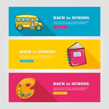 Okul düz vektör afiş