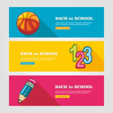 Okul düz vektör afiş