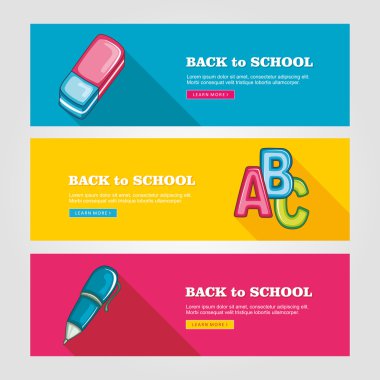 Okul düz vektör afiş