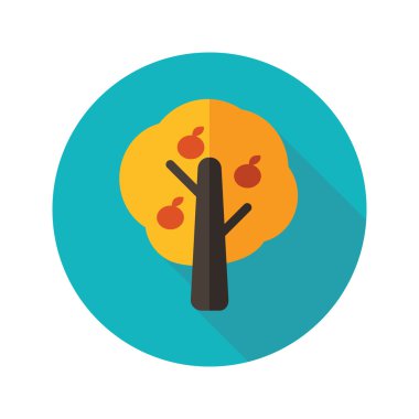 Meyve ağacı uzun gölge düz simgesiyle