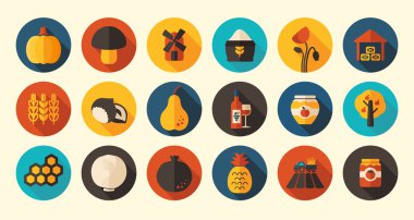 Sonbaharda hasat Şükran düz simgesi